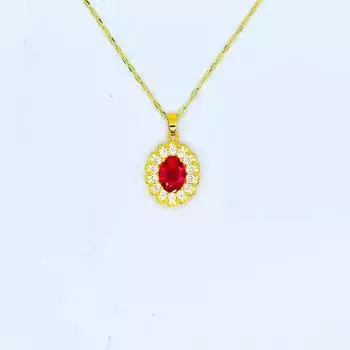 Легкая роскошь Мягкое колье с рубином в форме капли воды Женское Высокая ценность Индивидуальность Не выцветает Подвеска Цепочка для ключицы