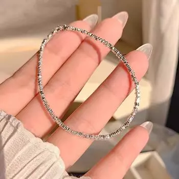 Легкая роскошь, ниша и несколько пар сломанных серебряных браслетов. Женские серебряные браслеты нового стиля, простого и модного темперамента Adjustable size