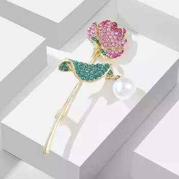 Легкая Роскошь Полный Бриллиант Лотос Брошь Женская Простая Атмосфера Анти-светлая Вырез Булавка Пальто Кардиган Корсаж