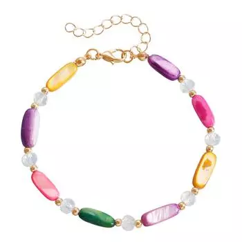 Легкая роскошь Ретро Красочный Перламутр Ракушка Ожерелье Браслет Женственный Минималистичный Кристалл Цепочка на ключицу Цепочка на шею