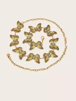 Легкая роскошь ретро поясная цепочка женская нишевая текстура ретро металлическая цепочка для ремня аксессуары ретро