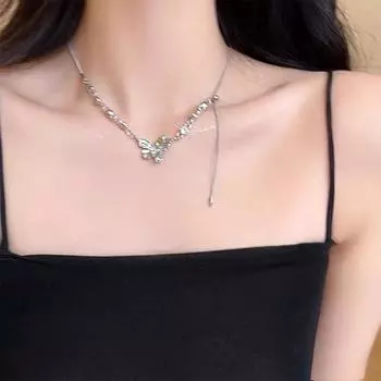 Легкая роскошь трендовая милая бабочка кисточки ожерелье для женщин девочек продвинутый смысл бабочка ключица цепочка подарки onesize