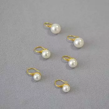 Легкая роскошь, Высокое чувство моды, Для поездок на работу, Круглый, Глянцевый, Каблуки с жемчугом, Простые серьги, Серьги, Женщины