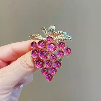 Легкая роскошь, высококачественная фиолетовая виноградная брошь, элегантный темпераментный корсаж, блейзер, антибликовый булавочный аксессуар, подарок