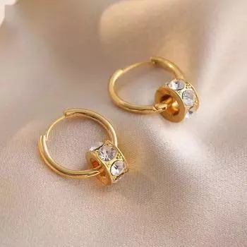 Легкая роскошь, высококачественная, универсальная, маленькая сережка на талии, уникальный дизайн, которую можно носить дважды, пряжка для ушей из циркония, простые серьги золотой