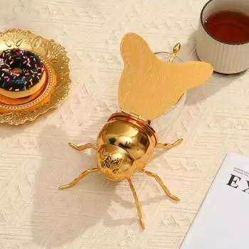 Легкая роскошная банка для приправы «Пчелиный», коробка для приправы «Соль и глутамат натрия», европейская ретро-стаканчик для сахара с ложкой, бутылка для приправы для кухни золотистый