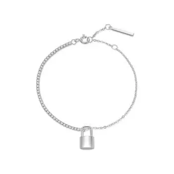 Легкая роскошная бриллиантовая цепочка из стерлингового серебра S925 с усовершенствованным дизайном и прямоугольным хвостовым браслетом с металлической пряжкой Adjustable size