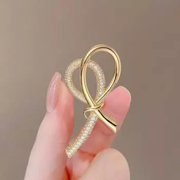 Легкая роскошная брошь-бант, простая и модная, персонализированная, женская, булавка для корсажа, универсальные аксессуары против света