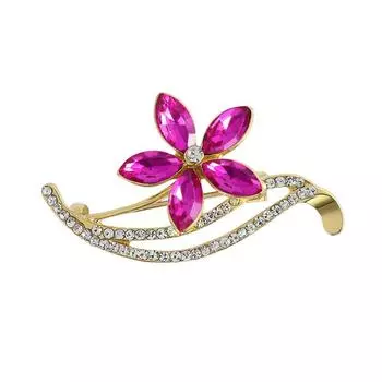 Легкая роскошная брошь в виде цветка из кристаллов, женская антибликовая металлическая брошь со стразами, женская брошь из цветного сплава