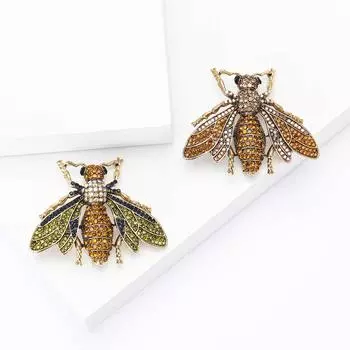 Легкая роскошная брошь в виде пчелы из тяжелого промышленного сплава со стразами, изысканная универсальная брошь для мужского и женского костюма, рубашки, корсажа, ювелирное украшение