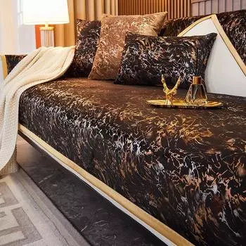 Легкая роскошная диванная подушка из синели, обычные ткани для четырех сезонов, нескользящий коврик, подушка, чехол для дивана, чехол с полным покрытием, тканевый чехол 70*70cm