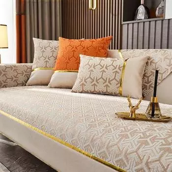 Легкая роскошная диванная подушка из синели, противоскользящая простая современная диванная подушка, четырехсезонная универсальная утолщенная подушка 70*70cm