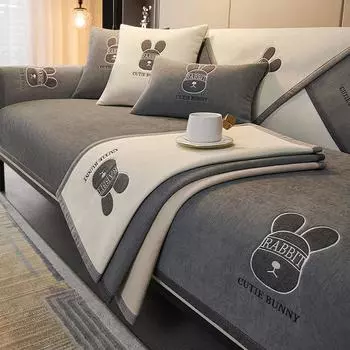 Легкая роскошная диванная подушка из синели, универсальная подушка для сидения на все времена года, новый стиль, противоскользящий кожаный чехол для дивана, тканевое полотенце 70*70cm