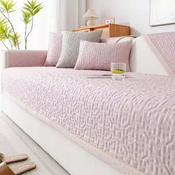 Легкая роскошная диванная подушка, летний чехол для дивана из ледяного шелка, чехол для дивана в китайском стиле с геометрическим узором, нескользящая однотонная классная диванная подушка 70x70