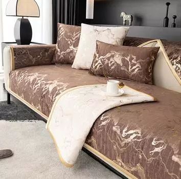 Легкая роскошная диванная подушка с золотым краем, чехол для дивана с горячим тиснением, чехол для дивана из синели, универсальный для всех сезонов, противоскользящие чехлы для диванов 30x50cm pillowcase