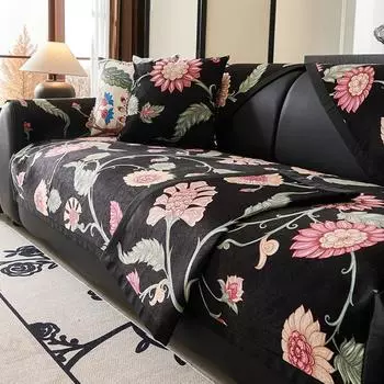 Легкая роскошная диванная подушка высокого класса с универсальным чехлом для дивана в американском стиле Four Season с антискользящим покрытием в стиле ретро 70x70cm