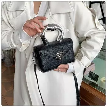 Легкая роскошная дизайнерская сумка из кожи личи высокого качества для женщин, модная сумка через плечо Pop Commuter, маленькая квадратная сумка Mini(Max Length<20cm)