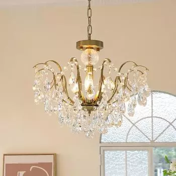 Легкая роскошная хрустальная люстра, освещение большой гостиной, креативное освещение спальни, освещение ресторана 40cm-4 diameter headlight