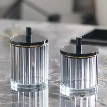 Легкая роскошная и высококачественная хрустальная прозрачная банка для хранения с крышкой, украшения для дома, офиса, рабочего стола, украшения для бутылок large