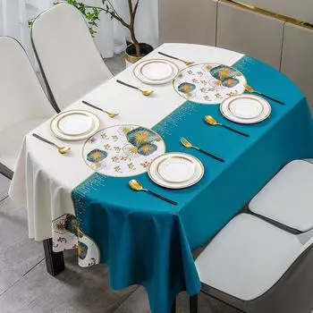 Легкая роскошная высококачественная овальная ПВХ-скатерть, бытовая водонепроницаемая и маслостойкая скатерть, скатерть для журнального столика 140*140cm