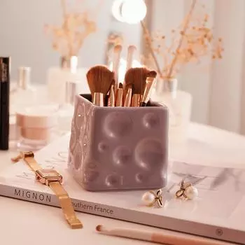 Легкая роскошная керамическая банка для хранения сыра, косметический контейнер, настольный контейнер для хранения, держатель для канцелярских принадлежностей белый