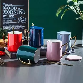 Легкая роскошная керамическая кружка с рисунком ангела, расписанная золотом, рождественские кружки, кофейные чашки и кружки для рыбалки, кружка с надписью, термочай, пиво