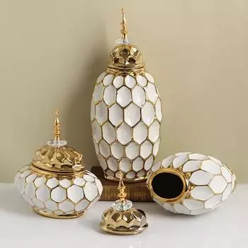 Легкая роскошная керамическая ваза, украшение винного шкафа, современная гостиная в китайском стиле, столовая, домашний декор, тумба под телевизор