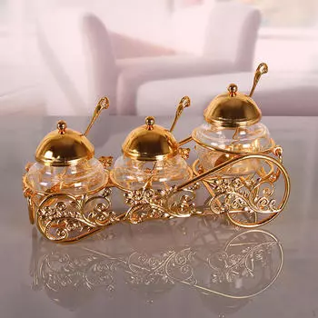 Легкая роскошная коробка для приправ, контейнер для соли, контейнер для хранения специй, горшок для приправ, сахарница для