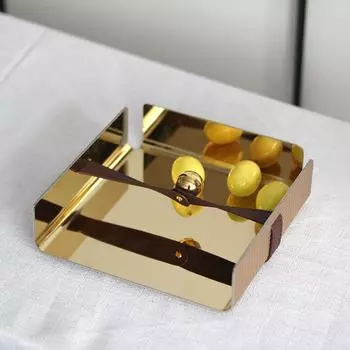 Легкая роскошная кожаная квадратная стойка для хранения салфеток, украшение для отеля, ресторана, металлический держатель для пресса для бумаги, украшение для держателя салфеток