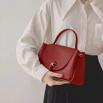 Легкая роскошная красная дизайнерская сумка через плечо Sense с кожаной текстурой, женская свадебная сумка для невесты, новая высококачественная сумка большой емкости (20cm<Max Length<30cm)