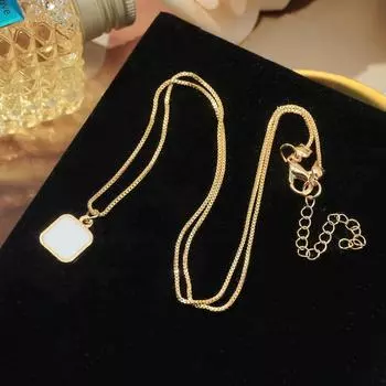 Легкая Роскошная Квадратная Цепочка Модное Дикое Простое Ожерелье Ретро Персонализированный Модный Кулон золотой
