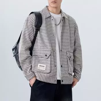 Легкая роскошная маленькая ароматная клетчатая куртка куртка мужская трендовая универсальная топ с лацканами высокого класса M