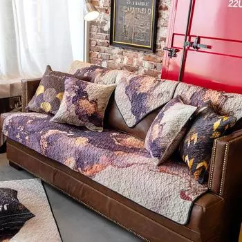 Легкая роскошная металлическая ветровая диванная подушка, утолщенная плюшевая подушка, осенне-зимняя теплая спинка, набор полотенец, чехол 70*70cm