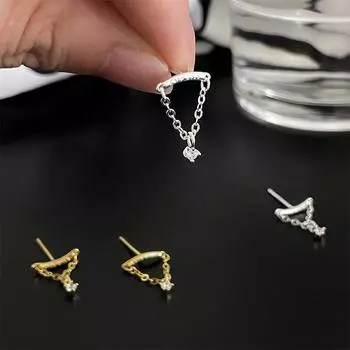 Легкая роскошная модная цепочка для пирсинга сережек для женщин с подвеской из циркона, кисточкой, пирсингом хряща уха, ушным кольцом, ювелирным украшением для мочки уха A2