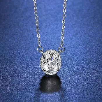 Легкая роскошная модная цепочка на ключицу, высокочувствительная, с голубиным яйцом, слегка инкрустированная, овальная подвеска из циркония, универсальное женское ожерелье