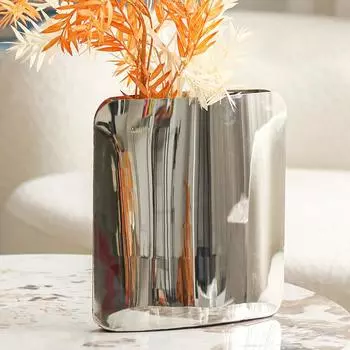 Легкая роскошная мягкая мебель, плоская изогнутая круглая ваза, украшения, модель дома, офис продаж, настольные цветочные композиции и украшения