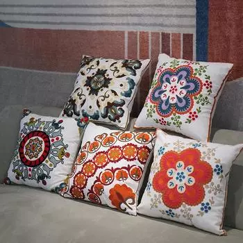 Легкая роскошная наволочка с цветочной вышивкой, декоративная наволочка для дивана, поясничной подушки