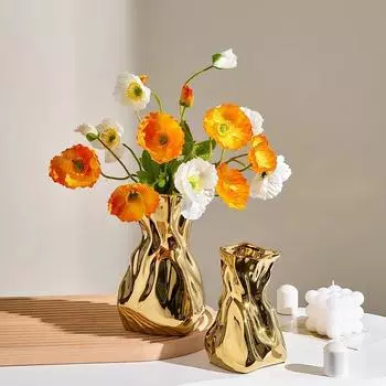 Легкая роскошная нестандартная керамическая ваза для цветов, декор гостиной, офисная книжная полка, украшения, цветочные композиции, вазы, внутреннее искусство