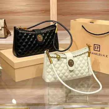 Легкая роскошная новая дизайнерская высококачественная сумка с контрастной ретро-сумкой через плечо под мышкой 25-7-14cm