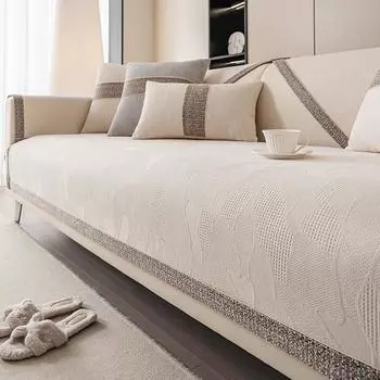 Легкая роскошная подушка для дивана Four Seasons, универсальная новая нескользящая подушка из синели, простой кожаный чехол для дивана, тканевый чехол 70-70cm