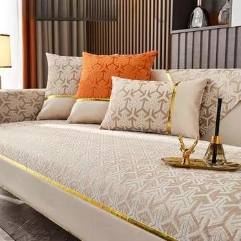 Легкая роскошная подушка для дивана из шенилла, нескользящая, простая, современная, универсальная, утолщенная подкладка из ткани Four Seasons 70*70cm