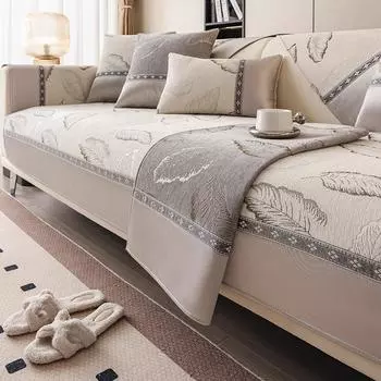 Легкая роскошная подушка для дивана из шенилла Four Seasons Universal с нескользящей отделкой в скандинавском стиле, подушки для сидений из осенне-зимней защитной ткани 70*70cm