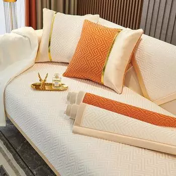 Легкая роскошная подушка для дивана, нескользящая, современная, универсальная, для четырех сезонов, новая, летняя, нескользящая, на сиденье, тканевые чехлы, утолщенные 70*70cm