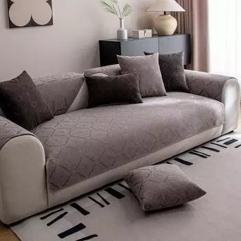 Легкая роскошная подушка для дивана во французском стиле в стиле ретро, универсальная подушка для сиденья с защитой от царапин и скольжения для всех сезонов, простое полотенце для дивана в европейском стиле 70*70cm
