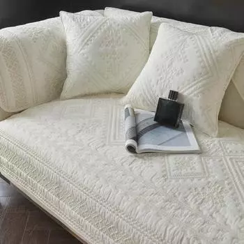 Легкая роскошная простая вышитая хлопковая диванная подушка, вышитая крестиком, высококачественная, из чистого хлопка, всесезонная, универсальная, нескользящая подушка для диванного полотенца 70*70cm