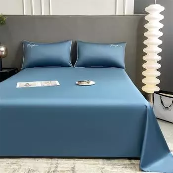 Легкая роскошная простыня из длинноволокнистого хлопка, комплект из трех предметов, простыни из чистого хлопка, одно изделие, однотонная наволочка, постельное белье 120*230cm 3pcs bed sheet