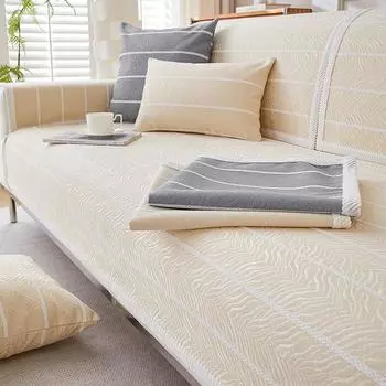 Легкая роскошная противоскользящая белая диванная подушка для всех сезонов, новая гостиная, простой пыленепроницаемый чехол на подлокотник дивана, утолщенный 70*70cm
