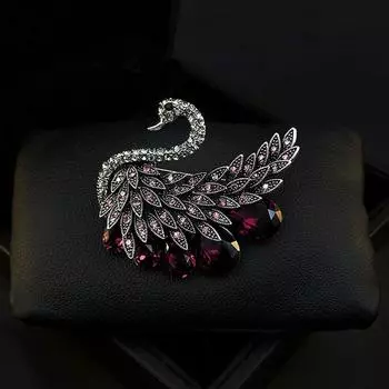 Легкая роскошная ретро-брошь в виде лебедя, изысканный женский роскошный корсаж в виде животного, темперамент, универсальная булавка для костюма с аксессуарами