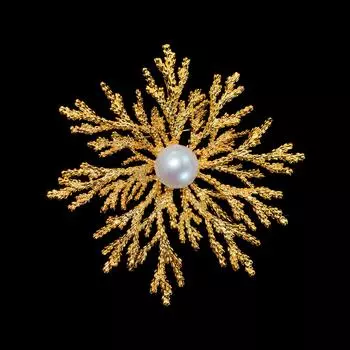 Легкая роскошная ретро-брошь в виде снежинки, элегантная жемчужная брошь, элегантный дизайн, аксессуары для пальто