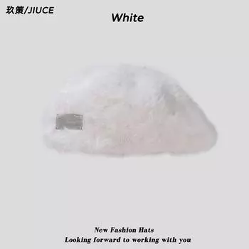 Легкая роскошная шапка из ангольского кролика с передним краем, осенне-зимняя, новая, берет с металлической этикеткой и буквами, женская шапка